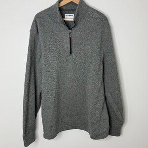 Old Navy Men's XXL Gray Sweater Fleece Quarter Zip